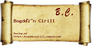 Bogdán Cirill névjegykártya